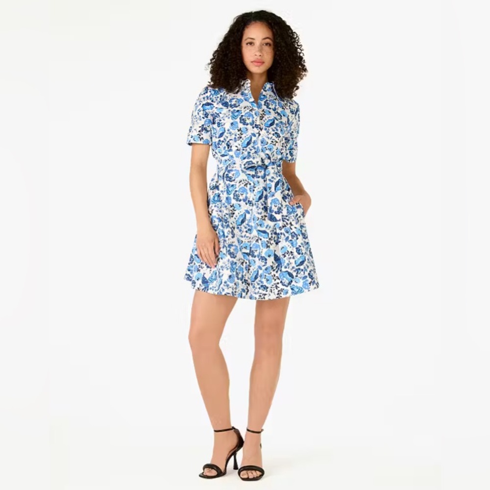 Kate Spade Peacock Floral Shirt Dress